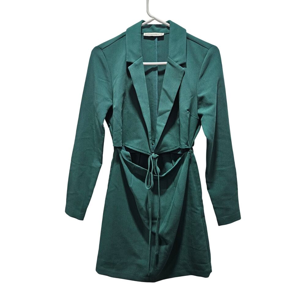 Women's Teal Tie-Waist Blazer Dress